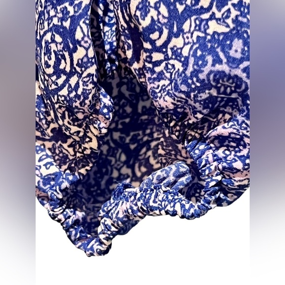 Sale FOREVER 21 Women’s Dress S Tunic Boho Long Sleeved Lightweight Blue White - Picture 7 of 11